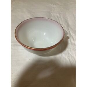 Vintage Pyrex Milk Glass Cup with Gold Rim Retro Kitchenware